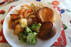 Roast dinner with perfect yorkshire puddings